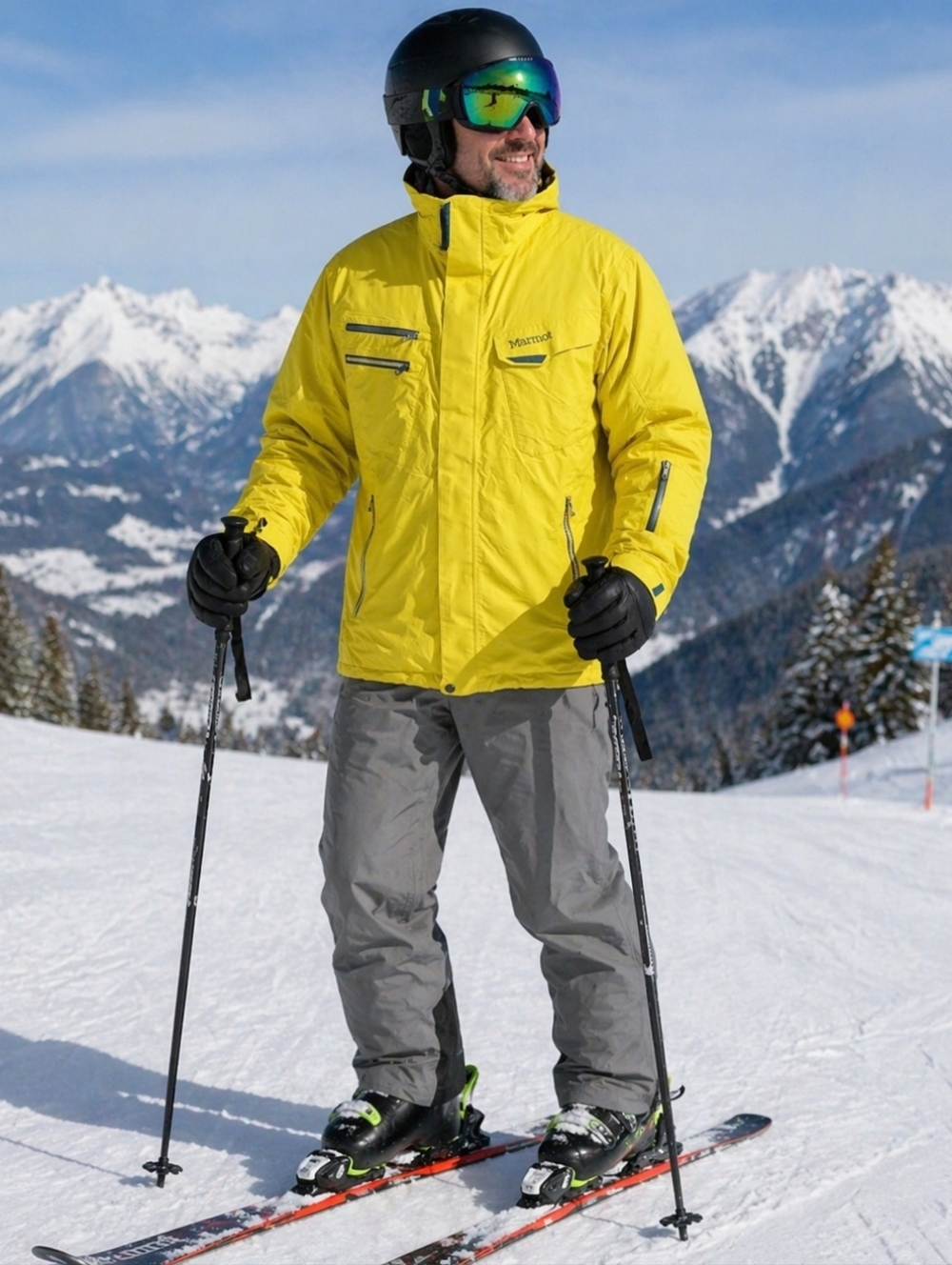 Marmot Men's Yellow Insulated Jacket, Size L, EUC